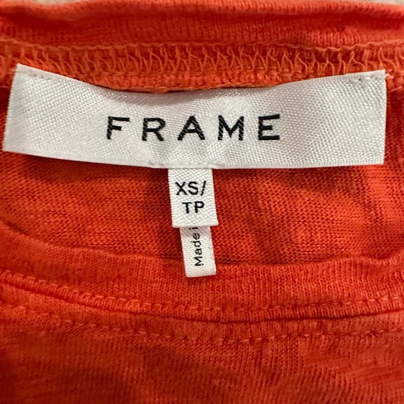 FRAME Linen Blend Orange Short Sleeve Tee – XS - Picture 5 of 5